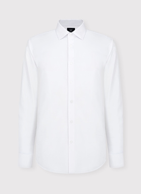 Balti vyriški marškiniai ilgomis rankovėmis