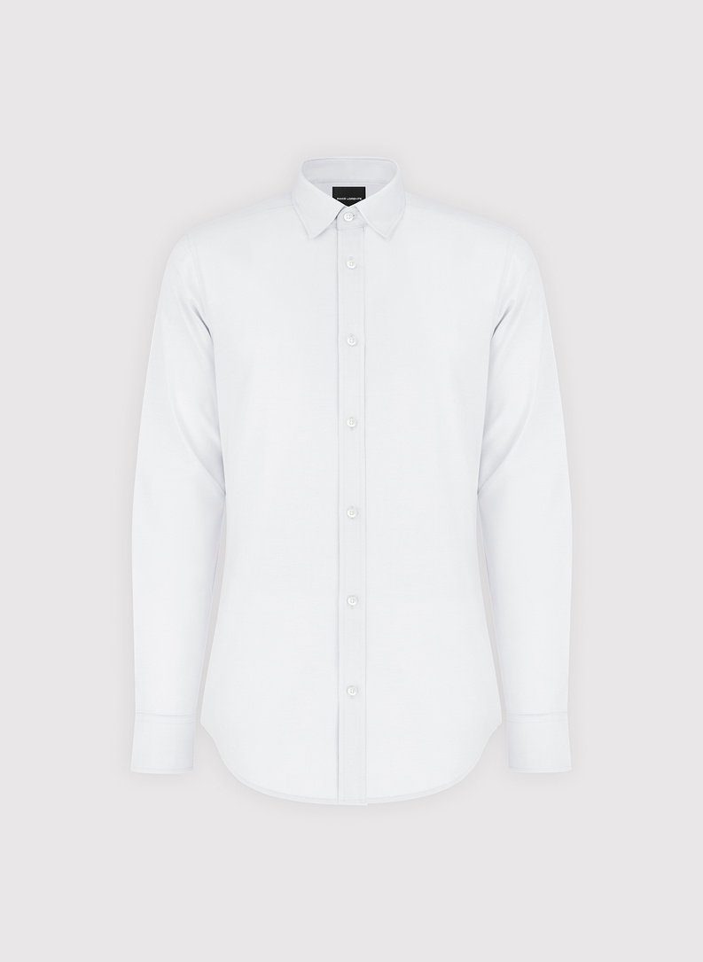 Balti medvilniniai vyriški marškiniai