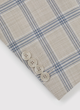 Smėlinis languotas kostiuminis švarkas