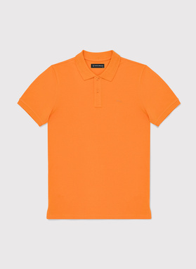 Oranžinės spalvos polo T marškinėliai be raštų