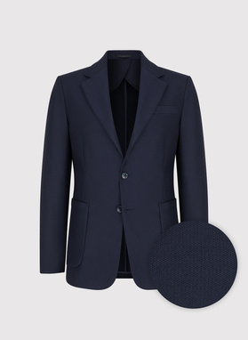 Tamsiai mėlynas vienaeilis švarkas