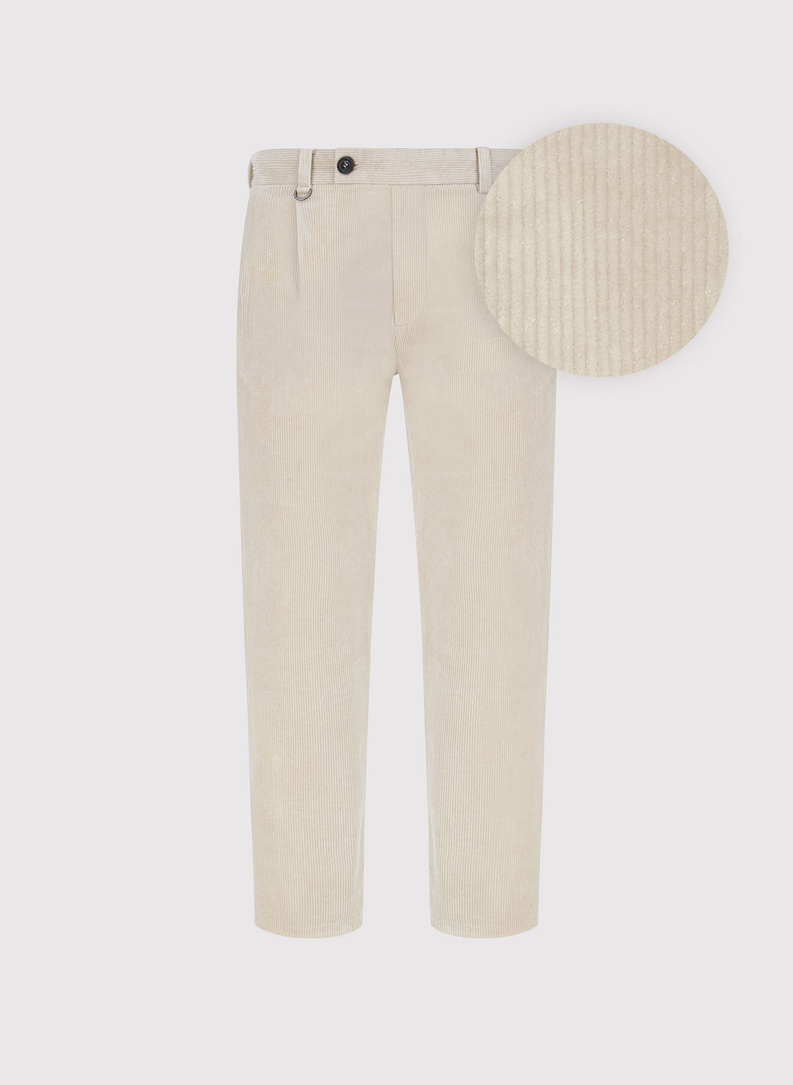 Smėlinės kelnės su klostėmis