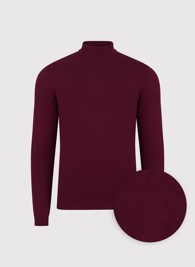 Tamsiai raudonos spalvos vyriškas pusgolfis