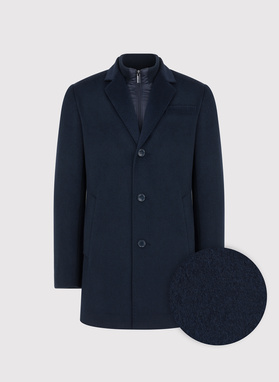 Tamsiai mėlynas vyriškas lietpaltis su vilna