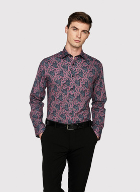 Violetiniai marškiniai peislio raštu