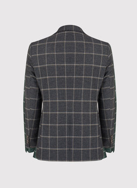 Pilkas languotas vyriškas švarkas