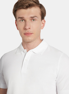 Balto spalvos polo T marškinėliai