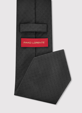 Šilkinis juodas kaklaraištis su PL monograma