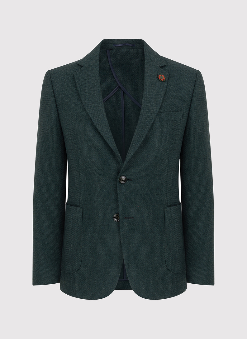 Žalias matomos struktūros laisvalaikio švarkas