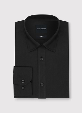 Juodi medvilniniai vyriški marškiniai