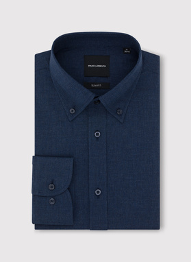 Tamsiai mėlyni melanžiniai marškiniai