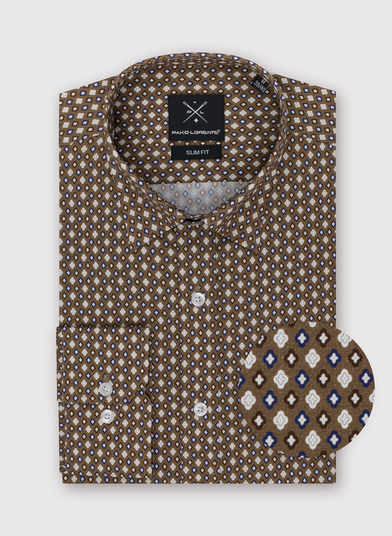 Bronziniai vyriški marškiniai mikroraštu