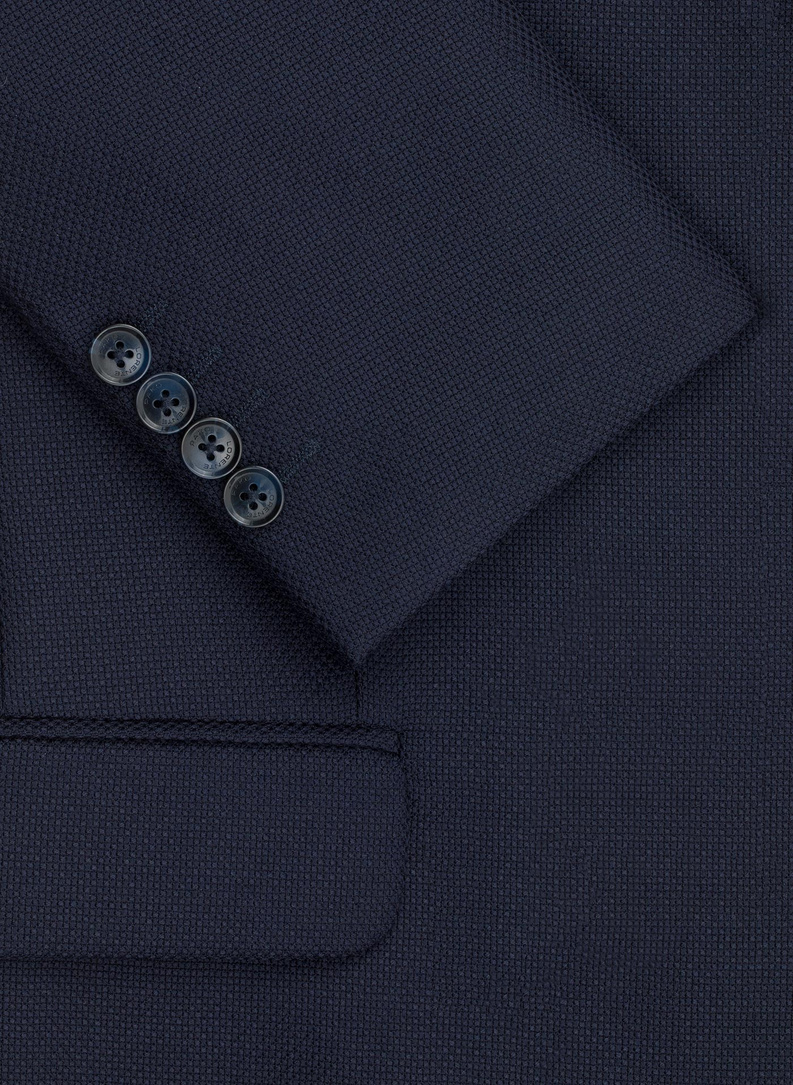 Tamsiai mėlynos spalvos vilnonis švarkas