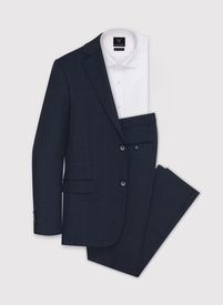 Tamsiai mėlynos spalvos vilnos čekis