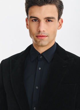 Juodas medvilninis vyriškas švarkas