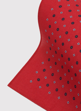 Raudona kišeninė nosinaitė mikroraštu