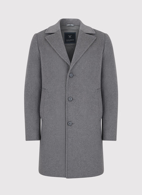 Vyriškas pilkas lietpaltis su vilna