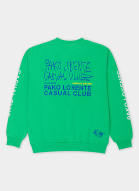 Žalias didelio dydžio bluzonas apvalia iškirpte C22SF-2B-002-Z-0