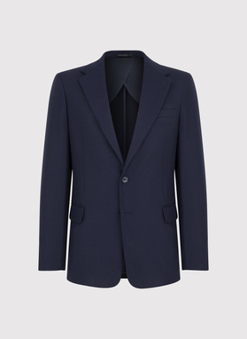 Tamsiai mėlynos spalvos vilnonis švarkas