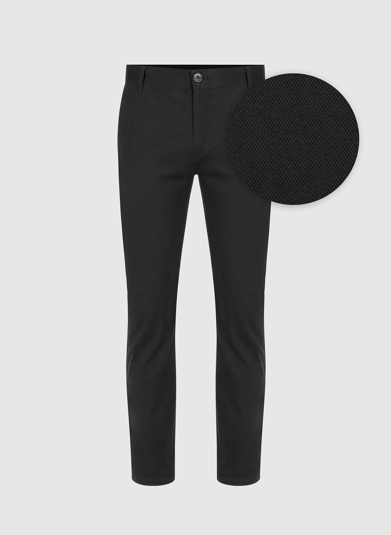 Juodos spalvos vyriškos kelnės be raštų