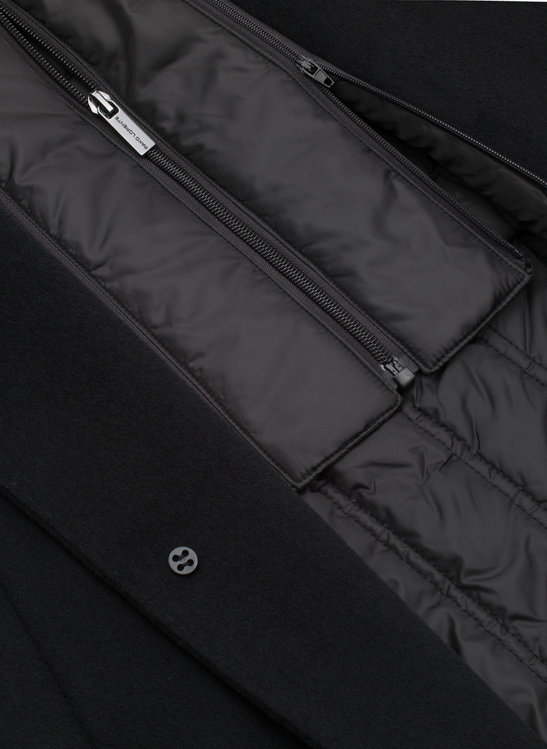 Juodas vyriškas lietpaltis su vilna