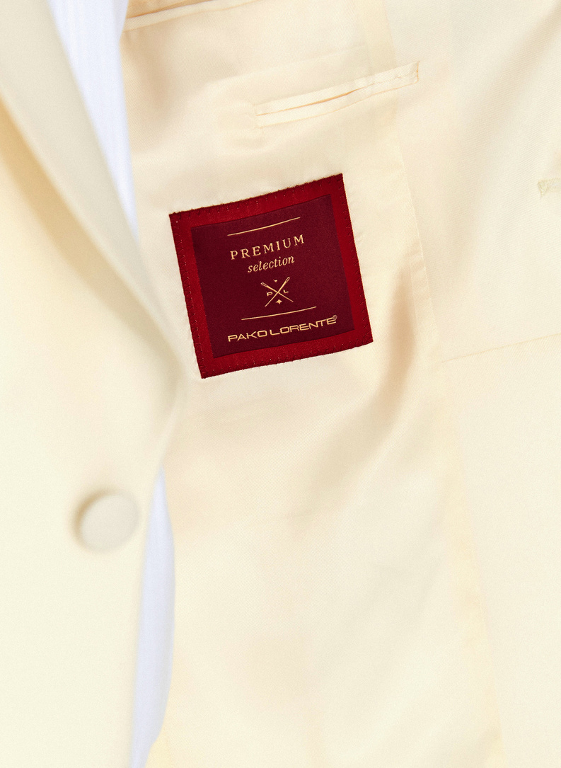 Smėlio spalvos vilnonis smokingo švarkas