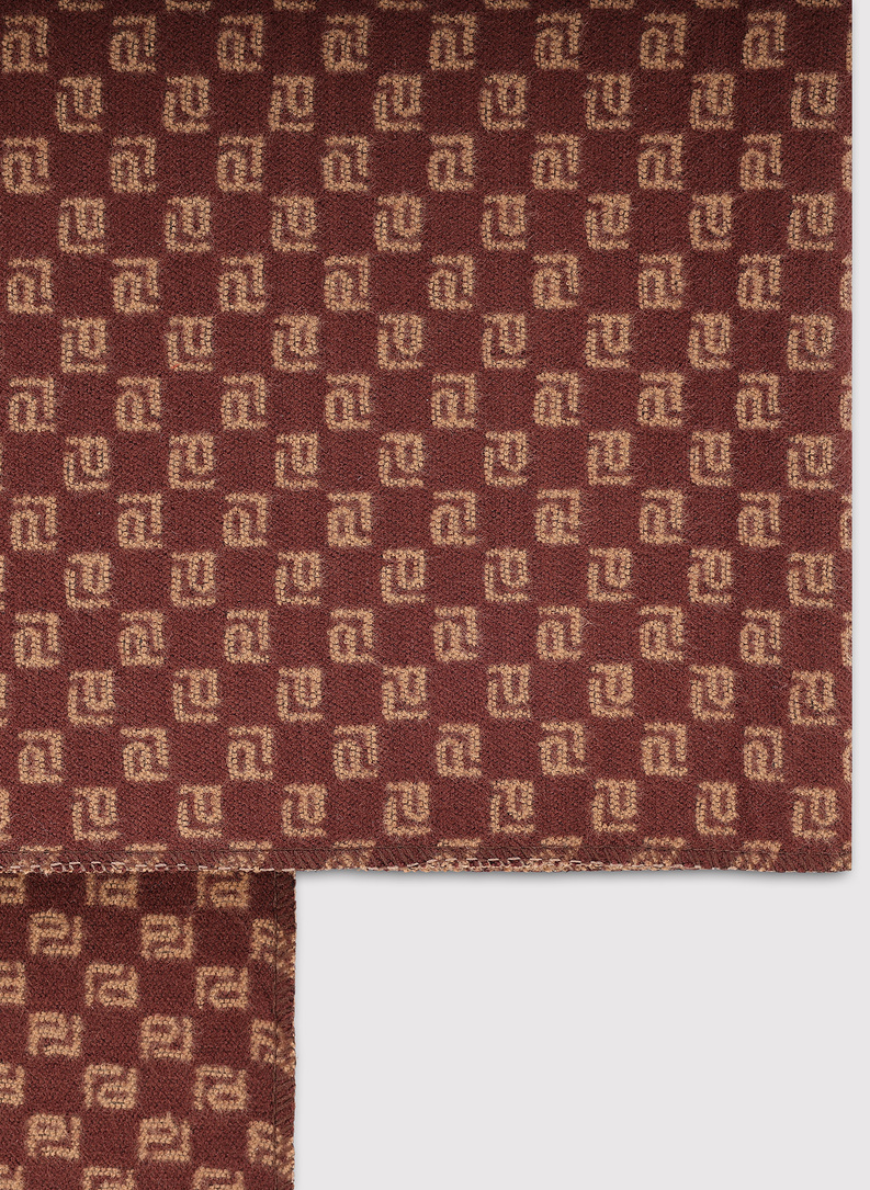 Rudas vyriškas šalikas su smėliniu žiedu su PL spaudu