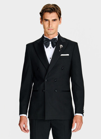 Vilnonis juodas smokingo švarkas