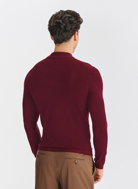 Tamsiai raudonos spalvos vyriškas pusgolfis