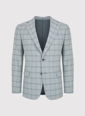 Pilkas vyriškas švarkas dideliais kvadratais