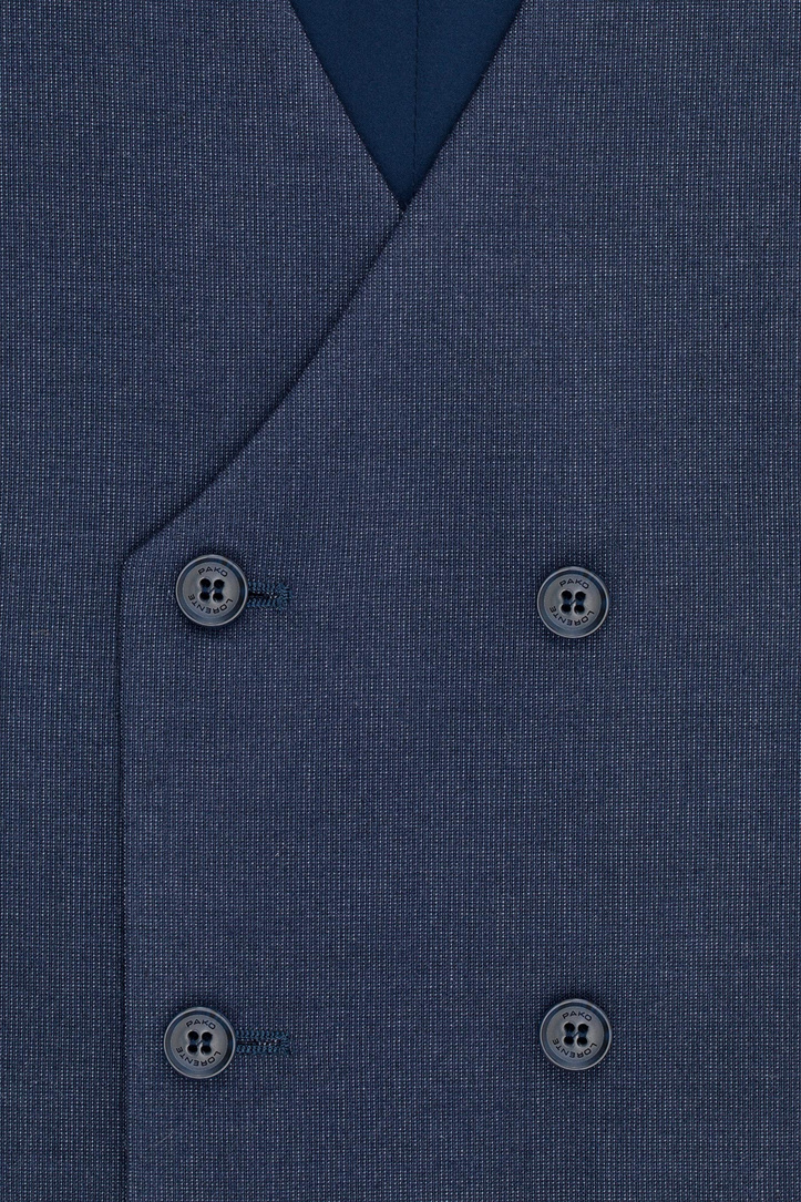 Tamsiai mėlyna dvieilė vyriška liemenė