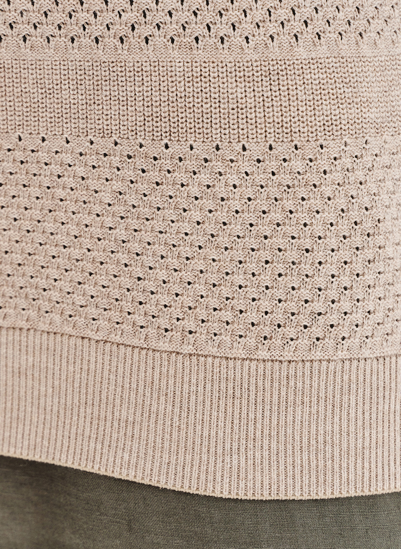 Smėliniai trikotažiniai polo marškinėliai