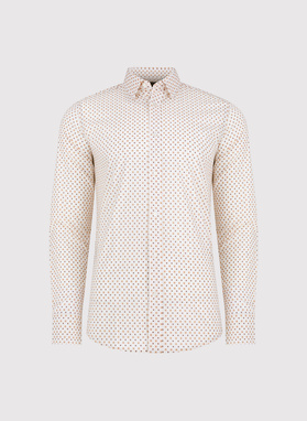 Balti marškiniai su gėlių raštu