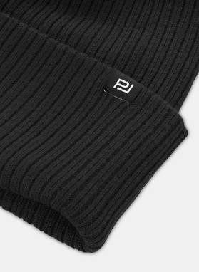 Vyriškas juodas komplektas: kepurė ir šalikas