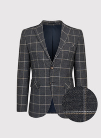 Pilkas languotas vyriškas švarkas