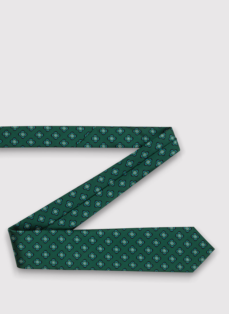 Žalias vyriškas kaklaraištis gėlėmis