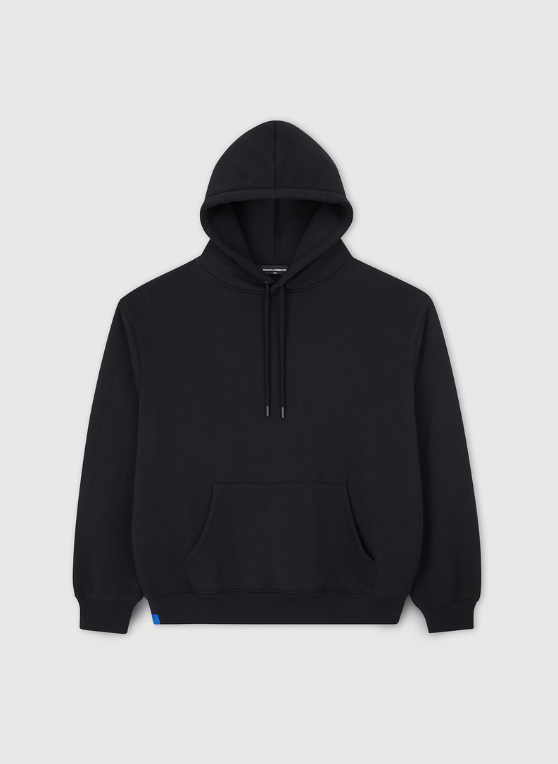 Juodas vyriškas treningas su bluzonu su gobtuvu