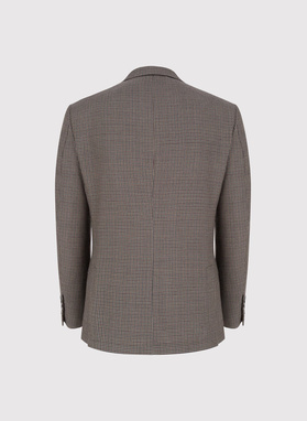 Vilnonis švarkas smulkiais langeliais