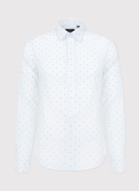 Balti vyriški marškiniai mikroraštu