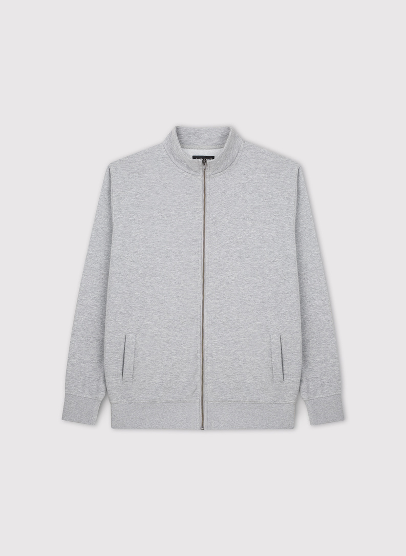 Pilkas treninginis bluzonas su užtrauktuku