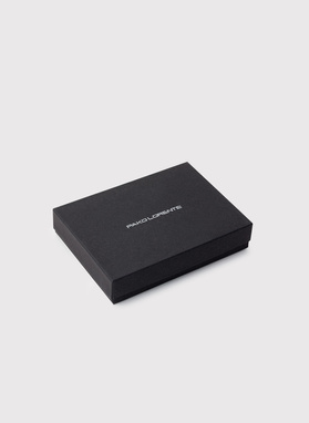 Juoda odinė vyriška piniginė su banknotų spaustuku