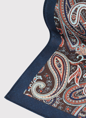 Dvipusė vyriška kišeninė nosinaitė peislio raštu