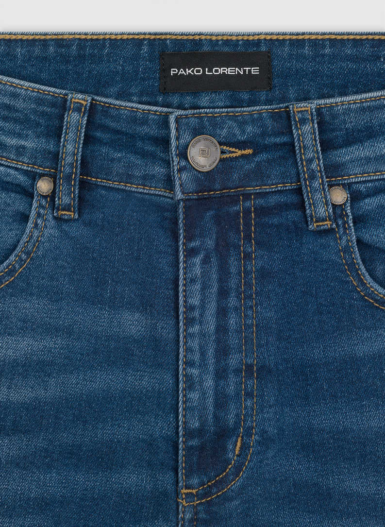 Tamsiai mėlynos vyriškos džinsinės kelnės