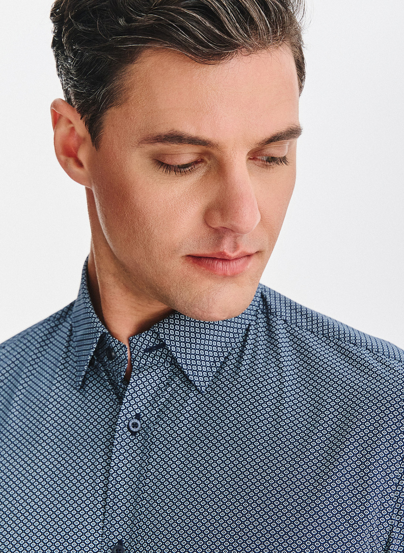 Medvilniniai marškiniai su mikroraštu