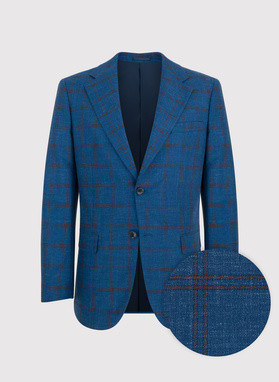 Tamsiai mėlynas languotas švarkas