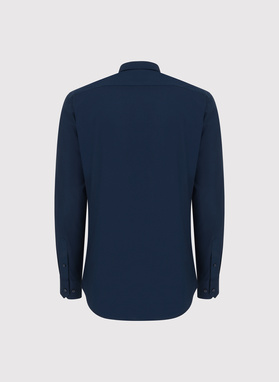 Tamsiai mėlyni medvilniniai vyriški marškiniai