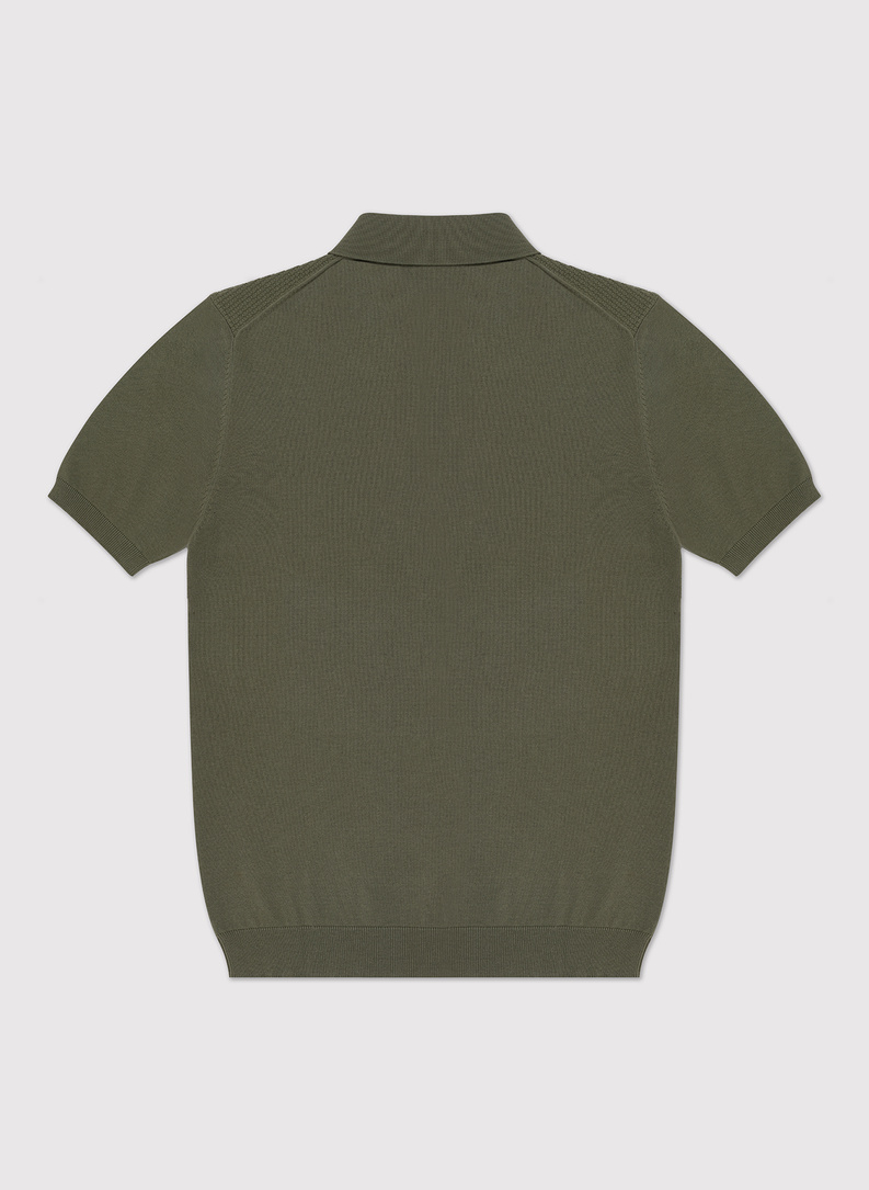 Vaflinio pynimo žali polo T marškinėliai