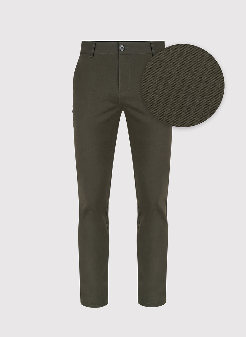 Žalios spalvos vyriškos kelnės be raštų