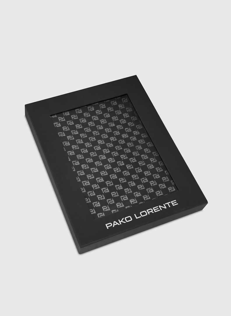 Juodas vyriškas šalikas su baltu žiedu su PL spaudu