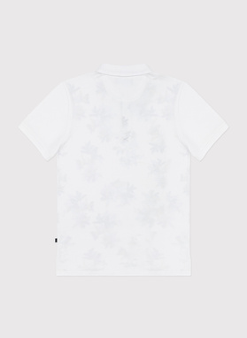 Balti gėlėti polo marškinėliai